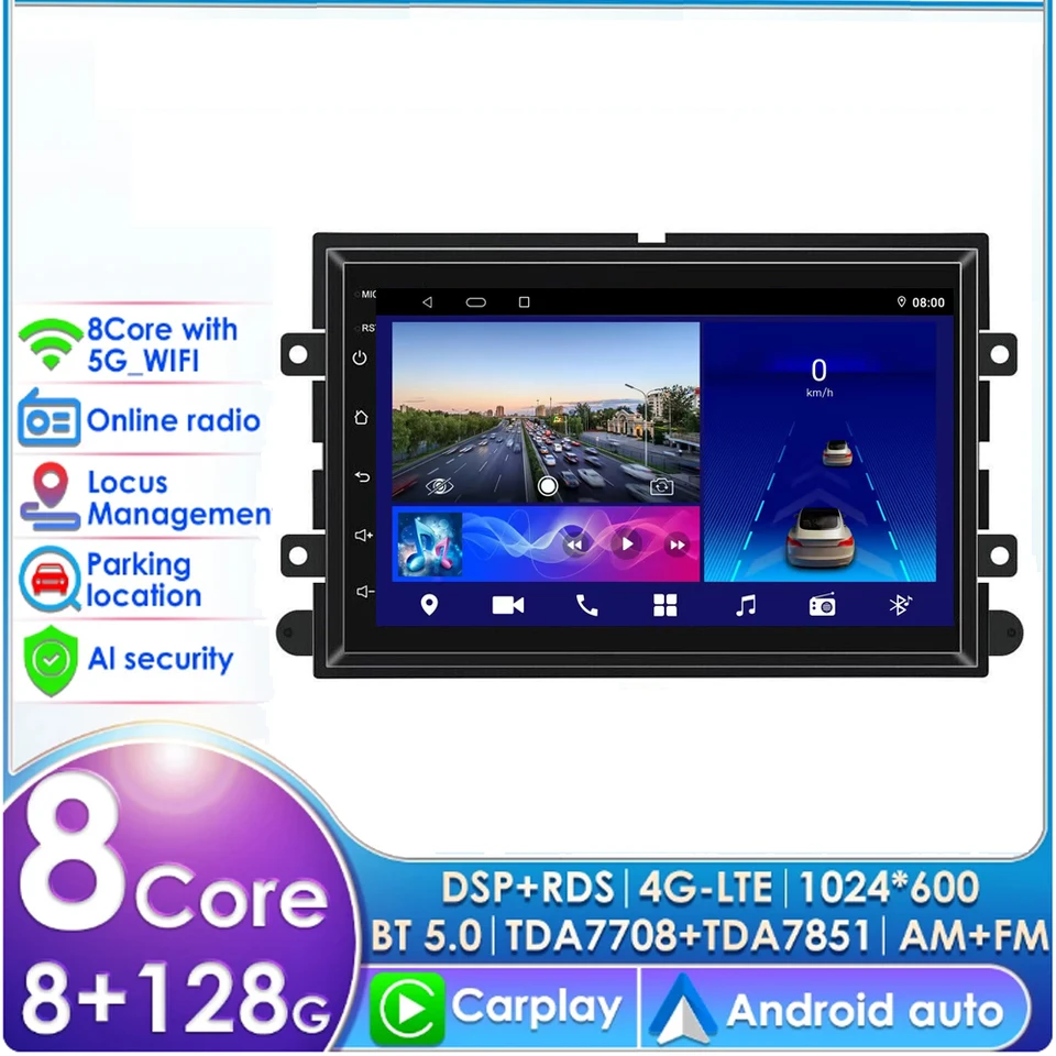 4G+64 GB Car Radio Multimedia Player pre Ford F150 F250 F350 500 Prieskumník Fusion Fusion Mustang Edge Navigation Car Stereo