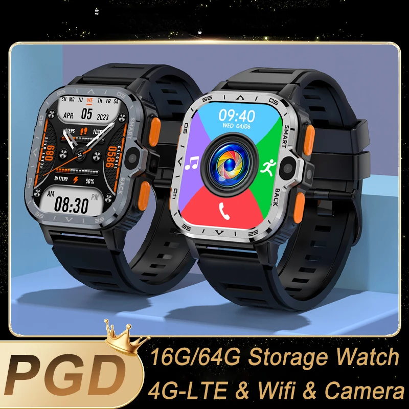 4G Android Smart Watch Quad-Core CPU Wi-Fi Dual Camera SIM Card LTE Fitness Tracker