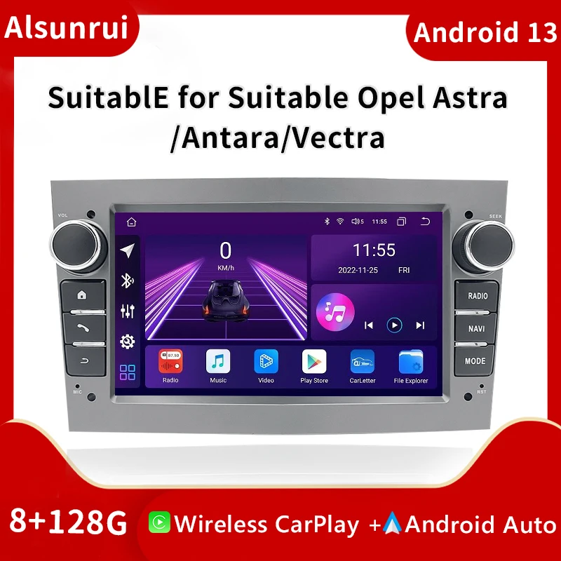 4G CarPlay Autoradio 2 Din Android 13 pre Opel Vectra C Zafira B Corsa DC Astra Hg Jvivaro Meriva Multimedia Stereo GPS Audio Audio
