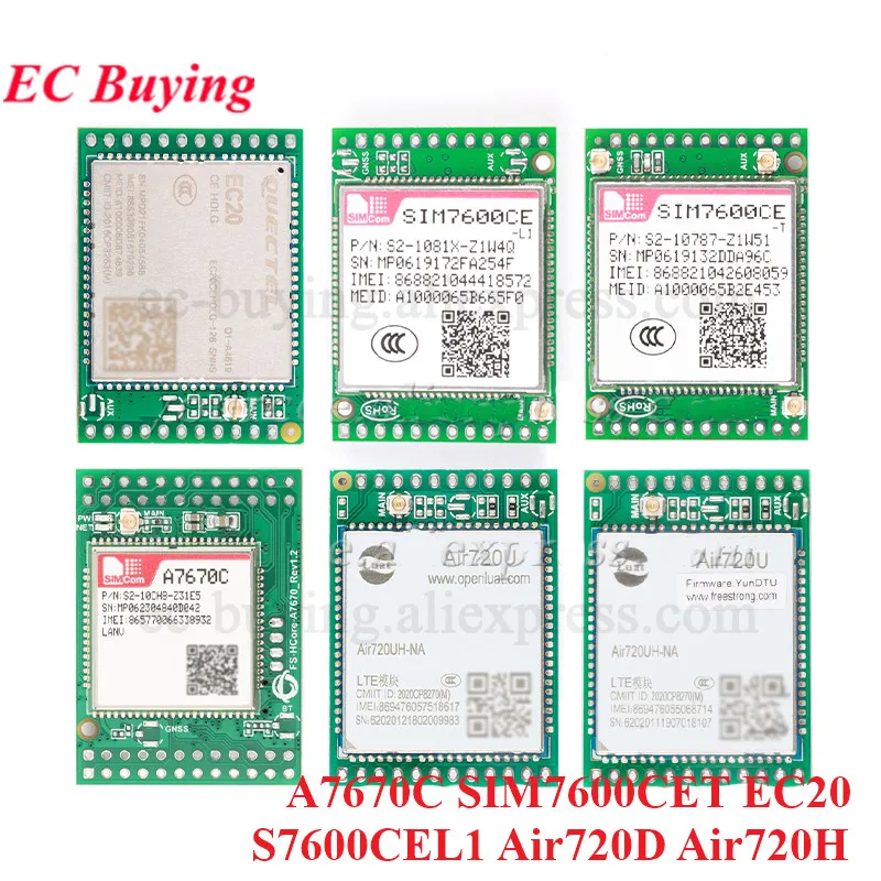 4G Modul Development Core Board LTE A7670C SIM7600CE AIR720D AIR720H EC20 GPS poloha WiFi Wireless Support FTPS/HTTPS/DNS