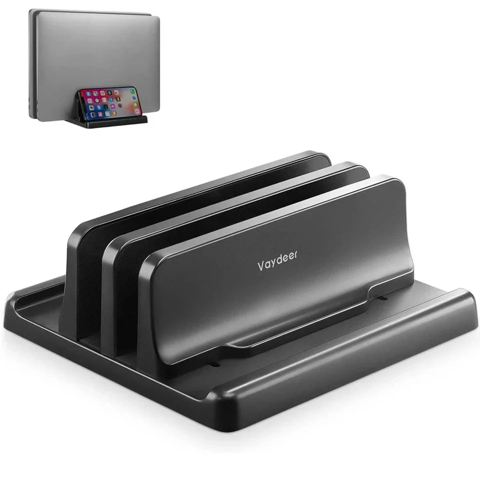 4in1 Dual-Slot nastaviteľný vertikálny stojan na notebook Plastový držiak na záchranu priestoru pre Macbook Chromebook Surface HP Dell Book iPad