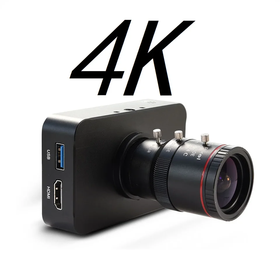 4K 30 snímok za sekundu HDMI Camera 1080p 60fps 1080i Live WebCam USB Camera Nahrávka 4K@30 snímok za sekundu C/CS-Mount Camera s objektívom 4-12 mm objektív