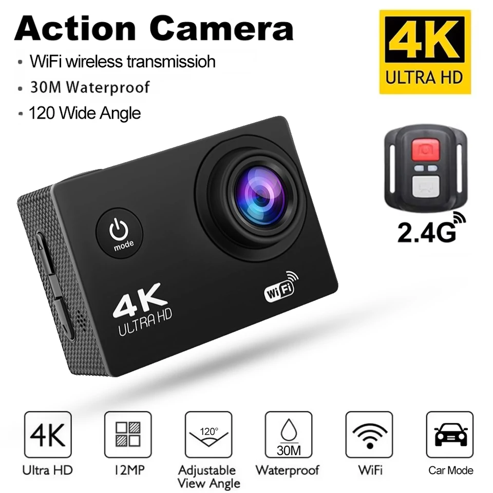 4K Akčná kamera 1080p/30fps WiFi 2.0 