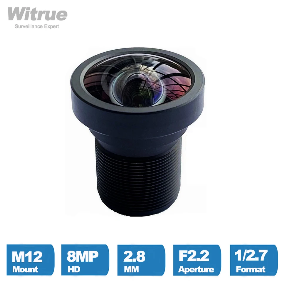 4K CCTV šošovky 8MP M12 Mount 2,8 mm clona F2,2 Formát 1/2,7 