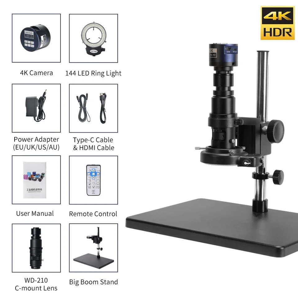 4K FHD mikroskopová kamera 45MP HDMI USB 3.0 TYP-C SONY IMX AUTOBOCUS DIGITÁLNE ELEKTRONICKÝ MICROSKOP PRE OPRAVU TELEFÓNOV