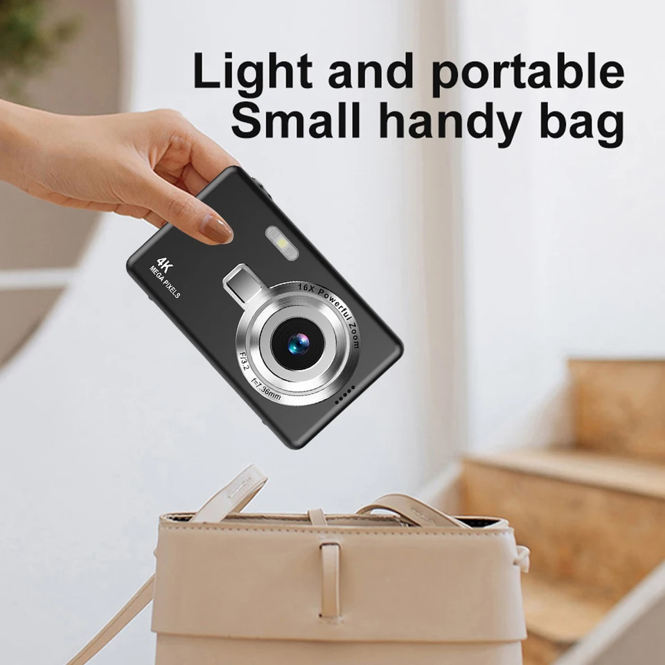 4K HD 1080p Digitálny fotoaparát anti-škriabaný automatický zaostrovací vloggingový fotoaparát 2,4 palca IPS Screen Photography Fotografia pre dieťa dospelých fotografií