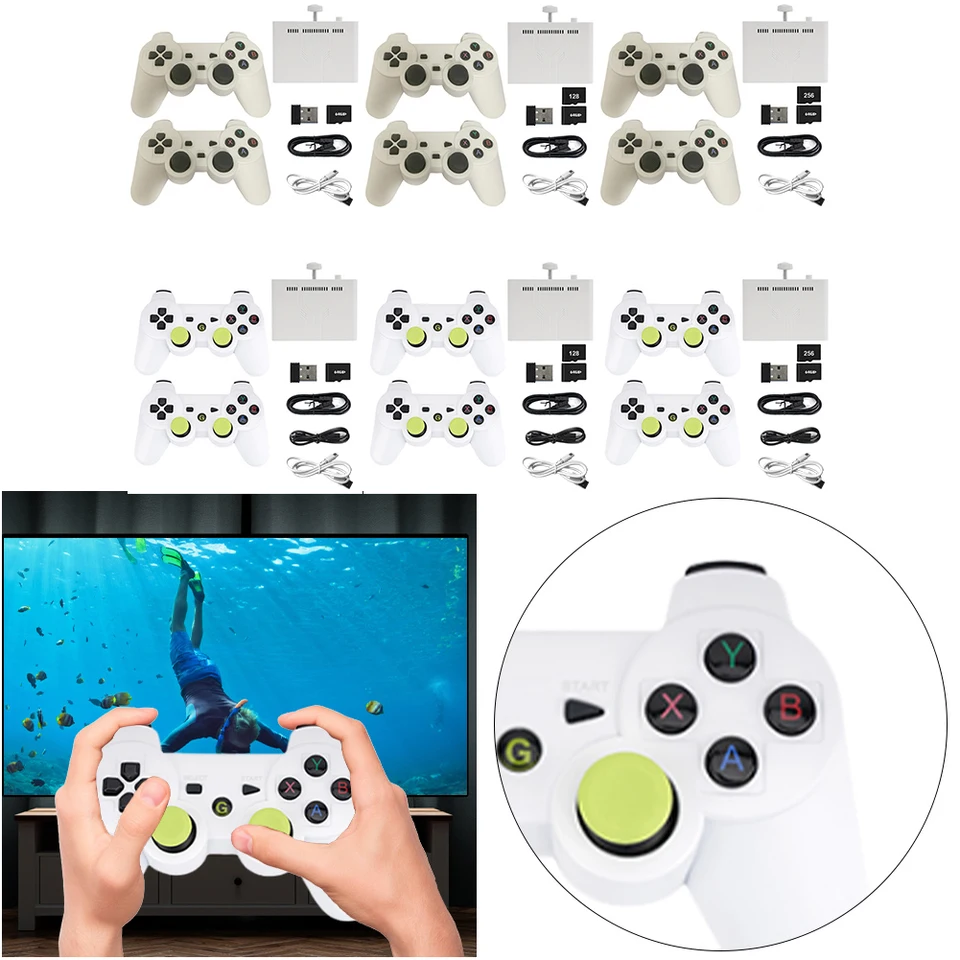 4K HD Prenosná konzola videohry 64G+128G/256G 3D Game Stick Multi-Emulators