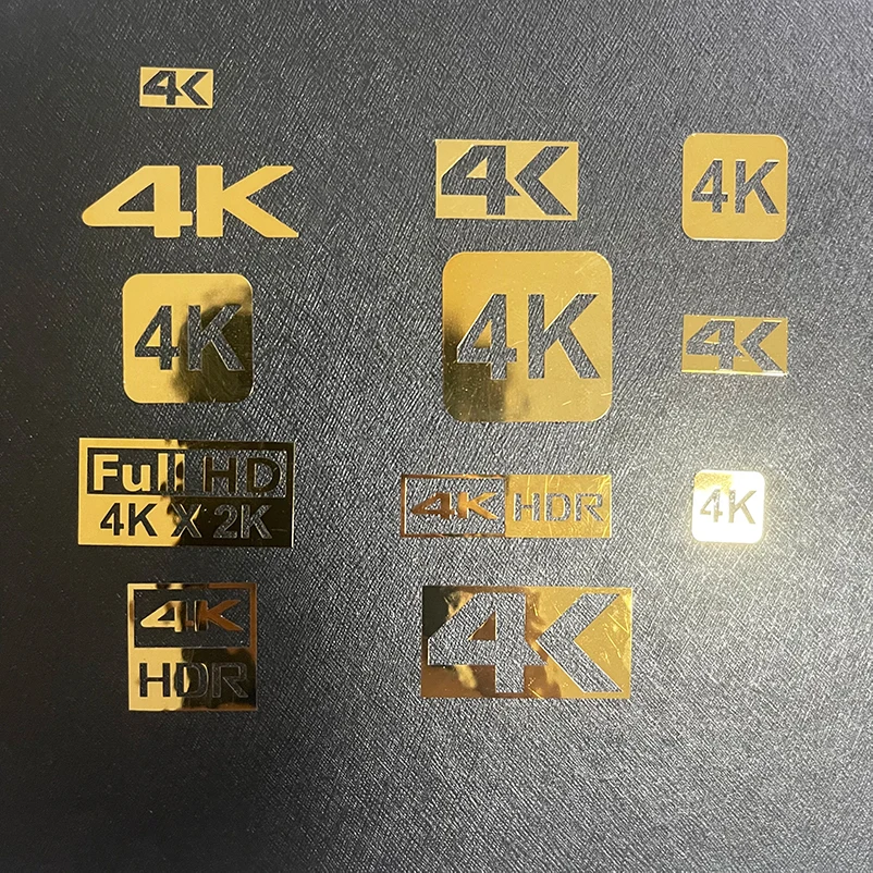 4K HDR FHD HD Certification Label TV Monitor domáce divadlo Mobilný telefón Nálepka na prenos kovov