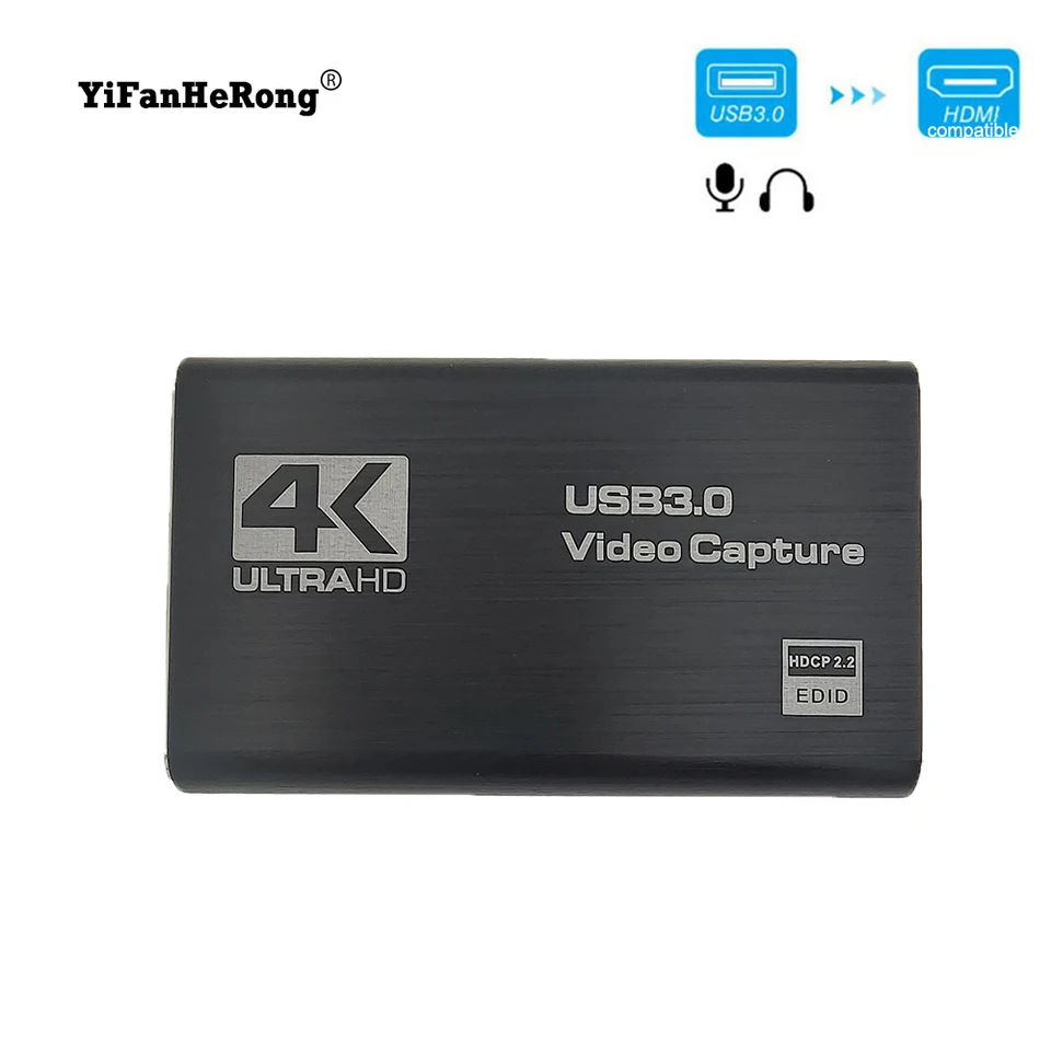 4K USB 3.0 Video Capture Card HDMI kompatibilný 1080p 60fps HD Video Recorder Grabber pre PS4 OBS zachytenie hernej karty naživo