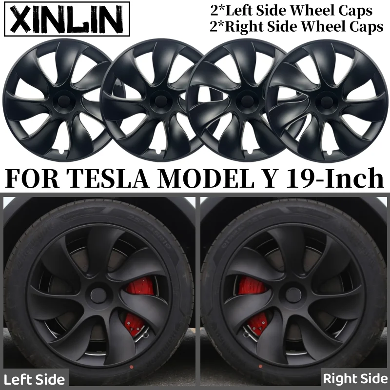 4ks 19-palcové uzávery kolies pre Tesla Model Y Cover Cover Performance Výmena kolesa Hubcap Full Rim Cover Accessories 2018-2024
