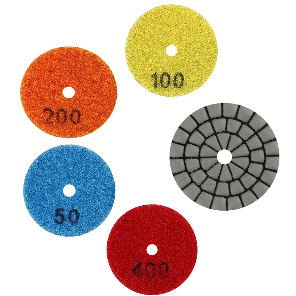 4ks 2 palce 50 mm diamant Diamond Wet Dry Lightish Typ pre žulové brúsky na brúsenie Disk Grit: 50#, 100#, 200#, 400#