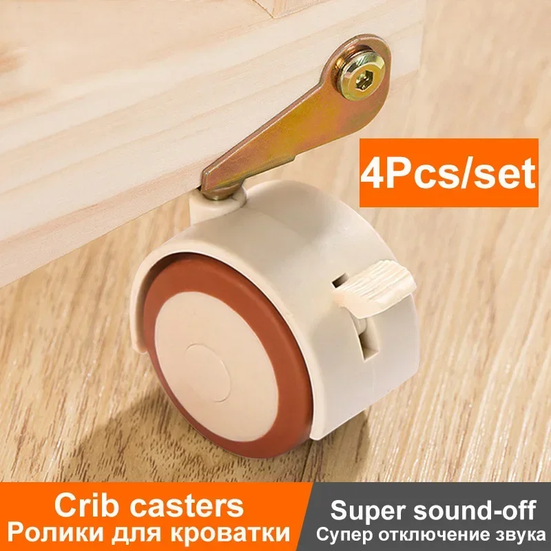 4ks 2 -palcové nábytok Casters postieľka skrinky s brzdovými kolesami nylonové nosiče nôh pre stoličky detská posteľ Trol