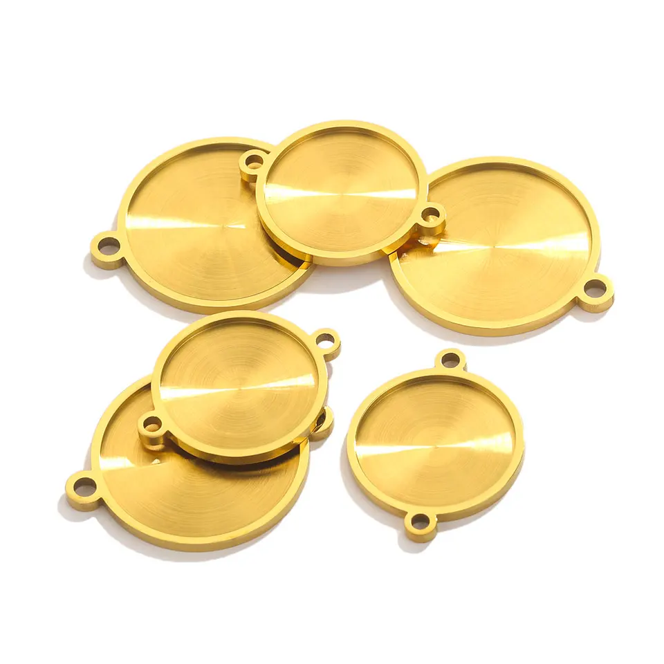 4ks 20/25mmStain bez oceľového oceľového portrétu základne Cabochon Settings Sittle Dour Hole Pendant Base Blank Blank Tray Rucka DIY ručné nálezy prívesok
