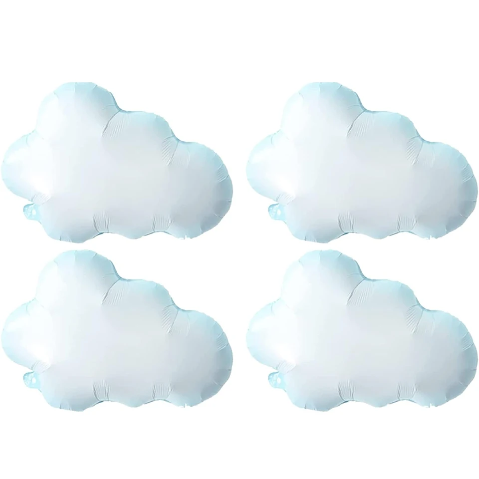 4ks 27 palcov Blue Edge Cloud Balloon pre tematickú párty, narodeninové oslavy, svadobné dekorácie