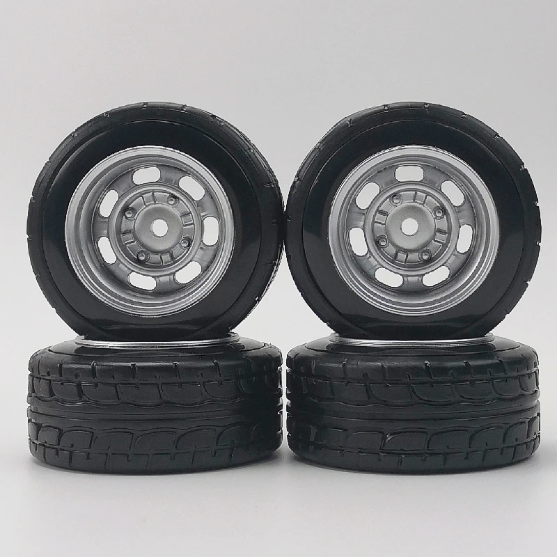 4ks 6/9 mm ofset 1/10 mierka plastový okraj kolesa 12 mm hex matica s tvrdou plastovou pneumatikou pneumatiky RC Drift