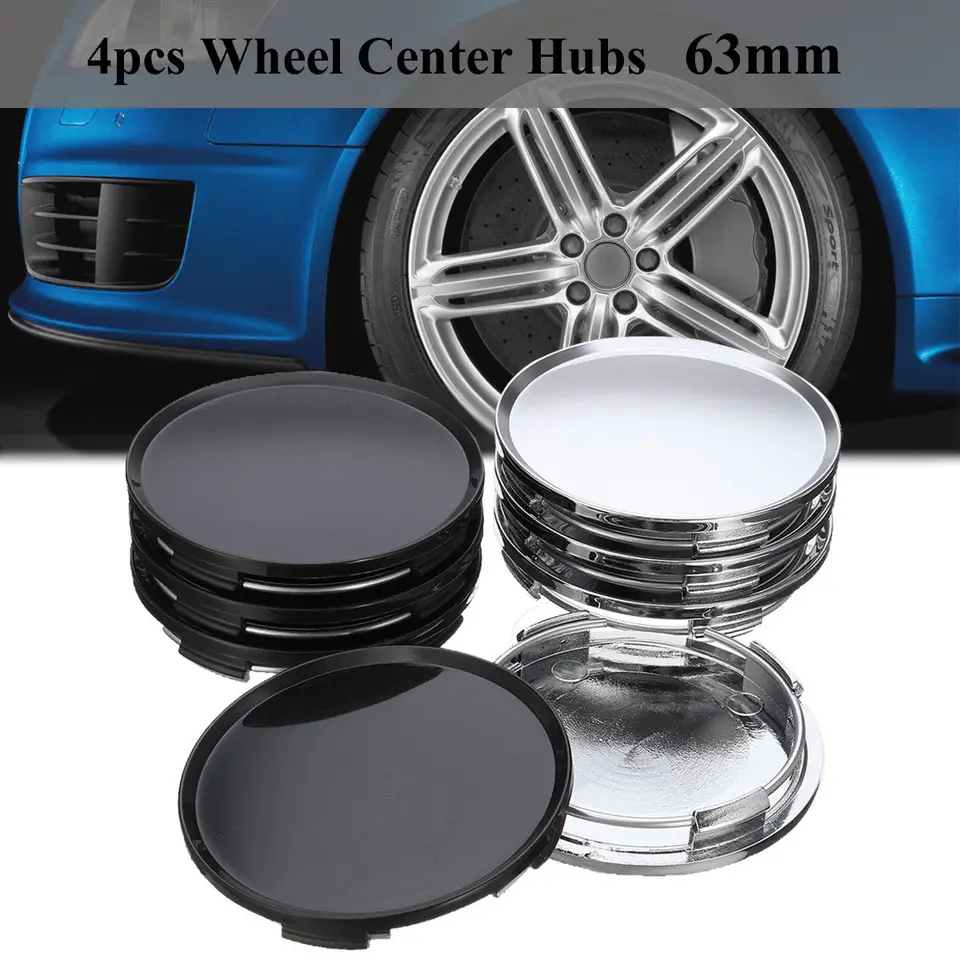 4ks 63 mm 58 mm Univerzálne vozidlo vozidla Vozprot Centrum kryte Cover Sada ABS Modifikation Príslušenstvo pre automatický nákladný automobil čierny kúsok