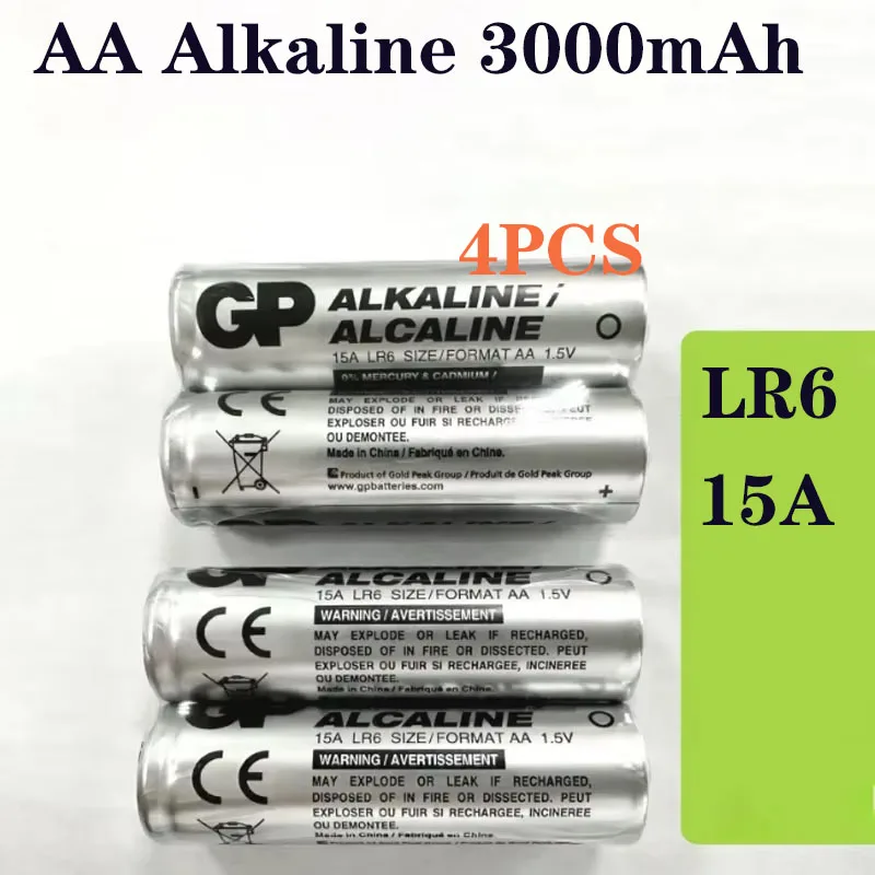 4ks AA batéria 3000 mAh alkalická vysoká kapacita LR6 15A pre hračku Alarm Hlack Keyboard Mouse Walkman