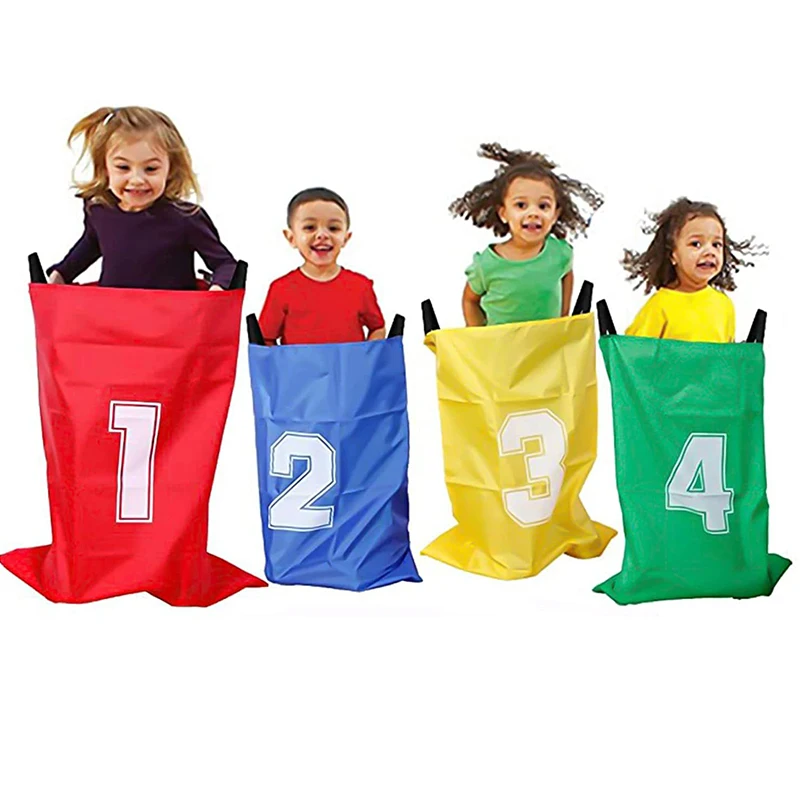 4ks Fun outdoor športové rekvizity Kangaroo Jumping Bag Sack Race Games Rodičia-dieťa Interaktívny zmysel školia deti predškolské hračky