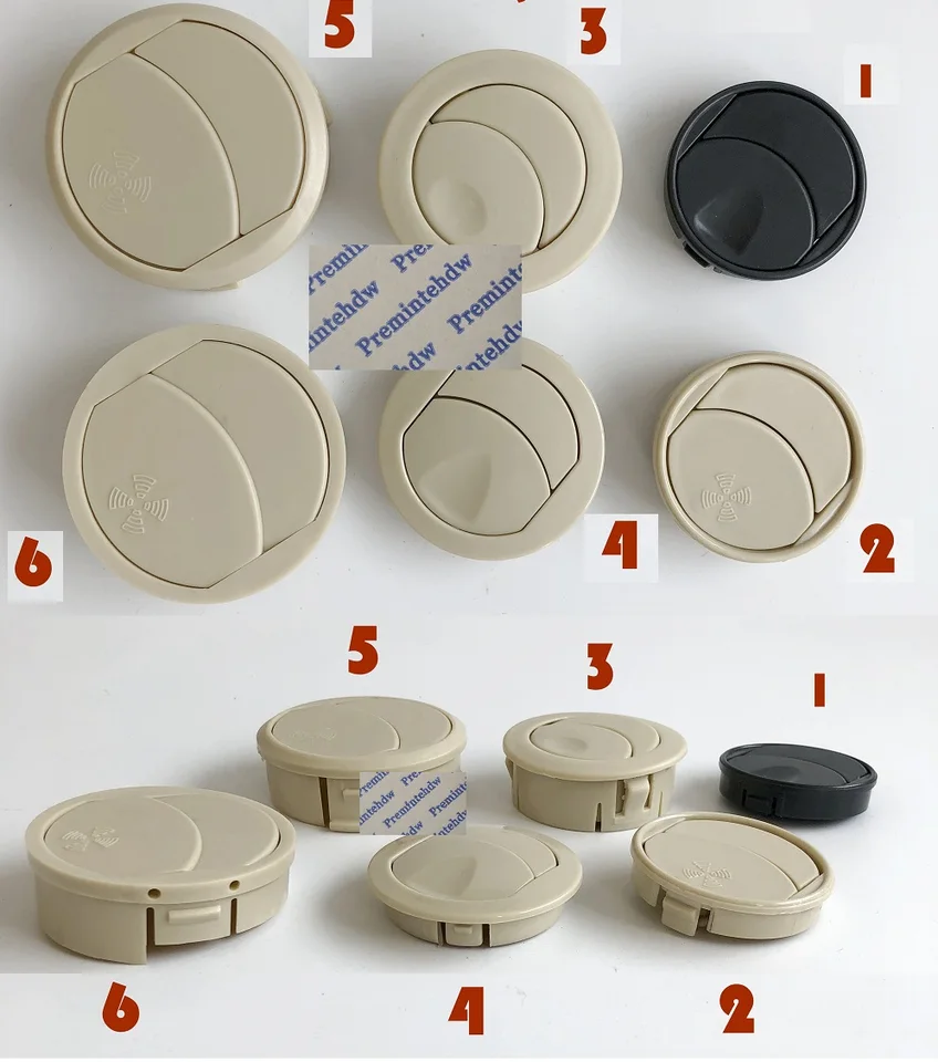 4ks/klip o šarži na ABS Air Ventlet DispenSer A/C Klimatizačný prietok nastaviteľný RV Travel Trailer Car Caravan Dashboard
