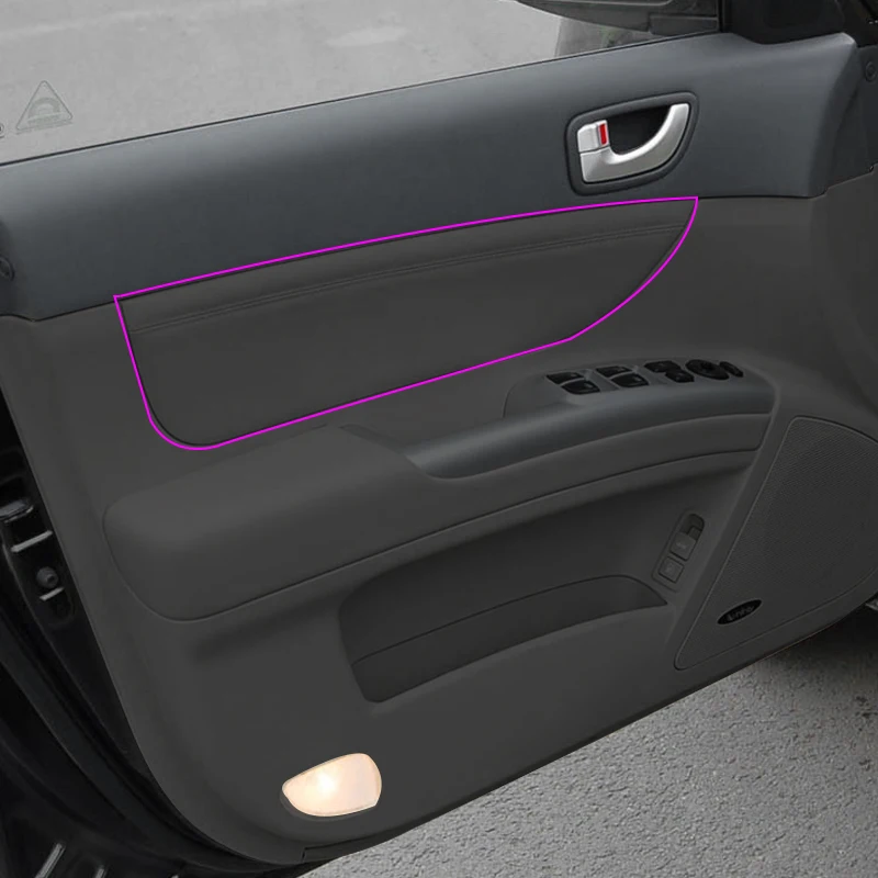 4KS Microfibet Kožené auto Interiérové ​​dverové lakťové lakťové lakťové kraskové krytiny Tinker pre Hyundai Sonata 2005 2006 2007 2008