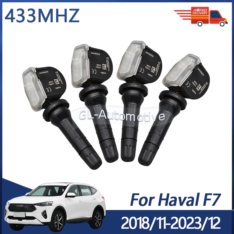 4ks pre Haval F7 2018-2023 Senzor monitorovania tlaku tlaku Senzor tlaku 3641100xkr02a 433 MHz