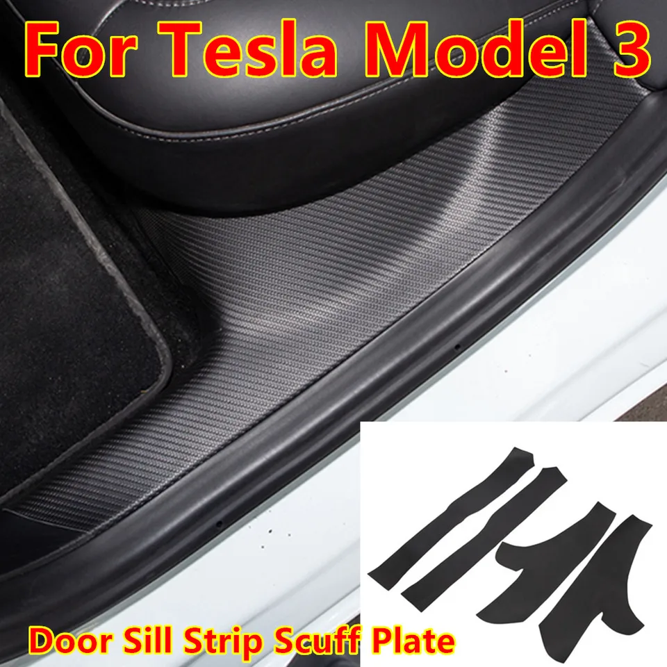 4ks pre Tesla Model 3 Ochranná interiérová nálepka Styling