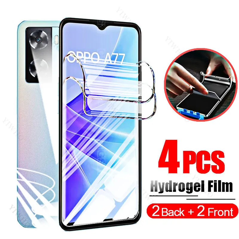 4ks predný zadný hydrogélový film Plný kryt pre Oppo A74 A76 A77 A78 4G 5G Soft pre Oppo A745G A775G nie temperované sklo Safty HD HD