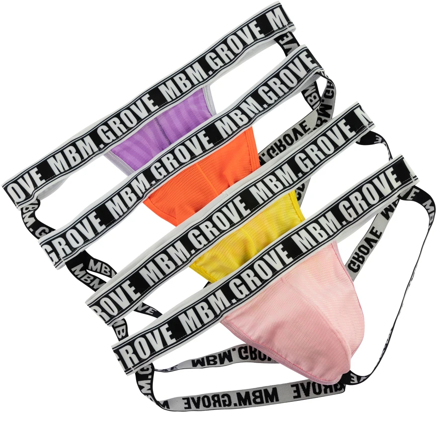 4ks Pánske spodné prádlo Gay Sexy Jockstrap Petouch CueCas nohavičky Men Men Režiséry sieťové spodky Gay Slip Bikini Homme Srting K-16
