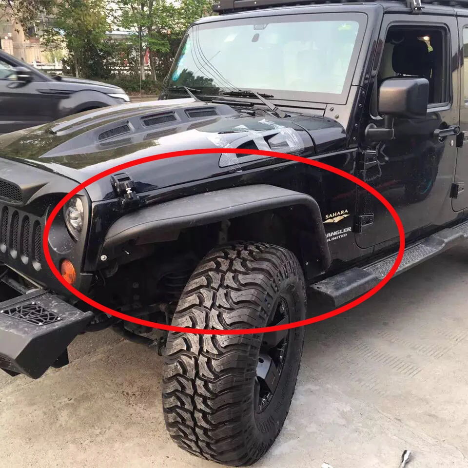 4ks/set Lantsun J067 Poison Spider Fender Fender Front +Zadná pre Jeep JK Fenders for Wrangler JK CAR ACTION