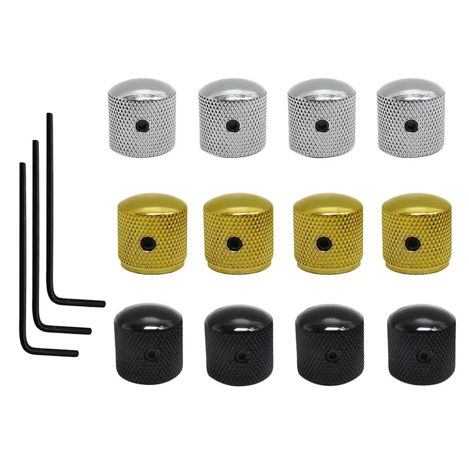 4ks/set Metal Electric Guitar Bass Objem gombič zosilňovač Knobs Potentiometer s 6 mm otvorom