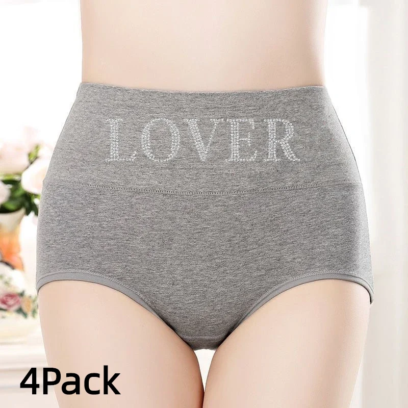 4ks/set Sexy ženy spodná bielizeň Ženy Usadzujú vysoké pásové spodné prádlo pre ženy Dámske nohavičky Soft Lingerie Fitness Sports Briefs útulné