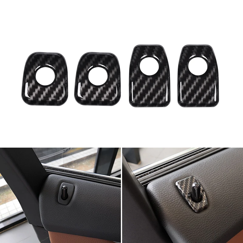 4KS Styling auta Styling Uhlíkové vlákno textúra Interiérový zámok knobu Kryt PIN TRIP pre BMW X5 X6 F15 F16