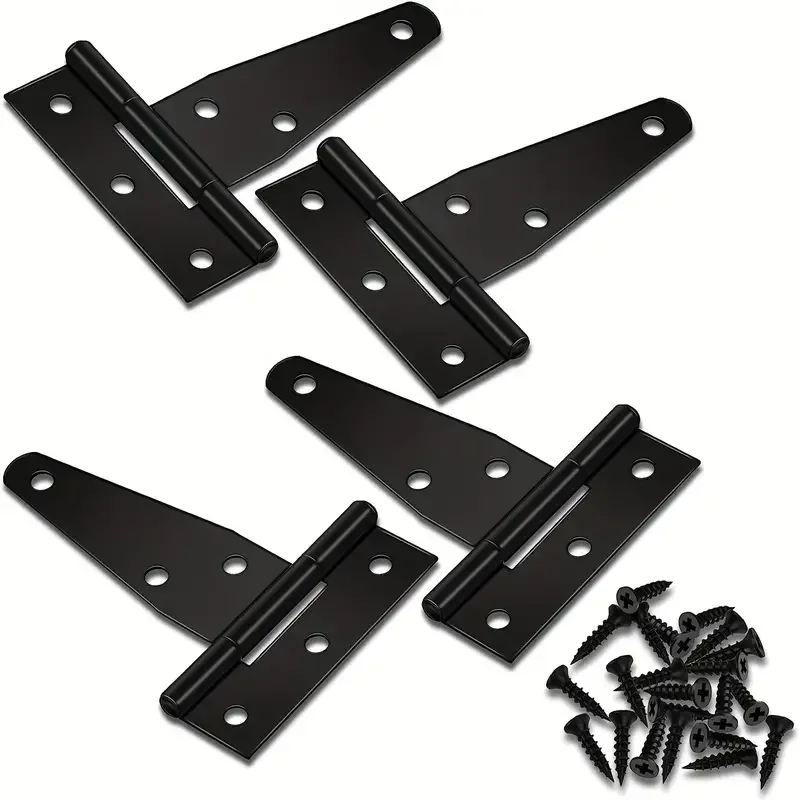 4ks T-Hinge Gate preliatia pánty v čiernej, 3 palcovej stodole, ťažko