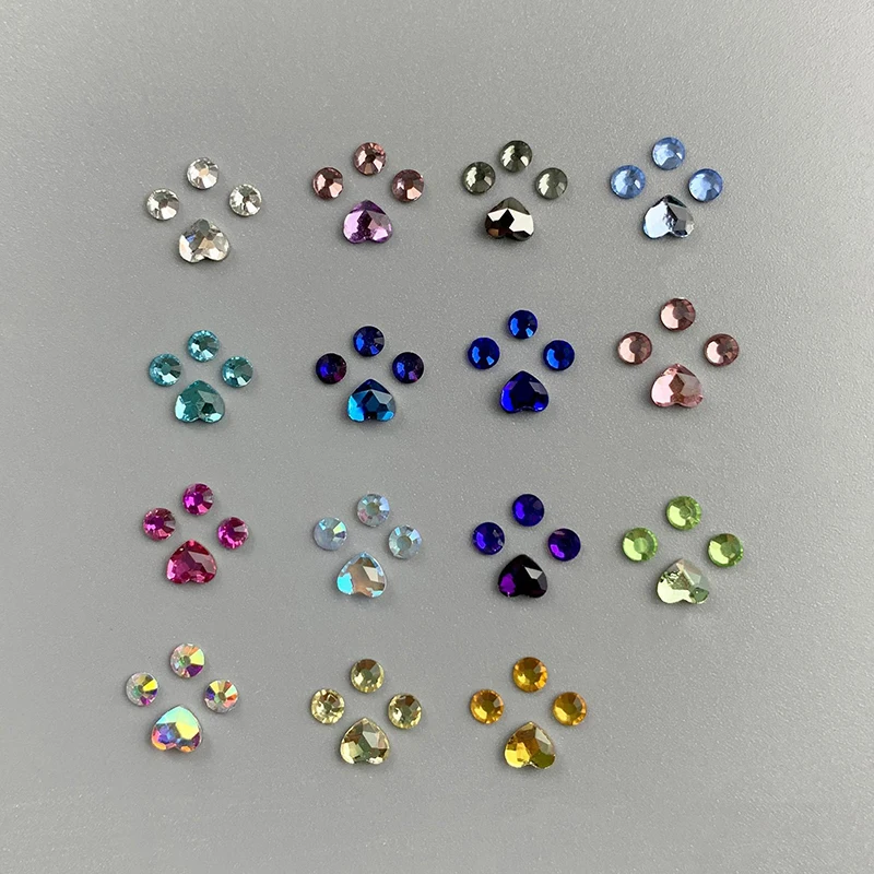 4ks/taška zubné zubné drahokamy krištáľový diamant ornament Cat Paw Farba zuby šperky zubné protérium akrylové zuby dekorácia