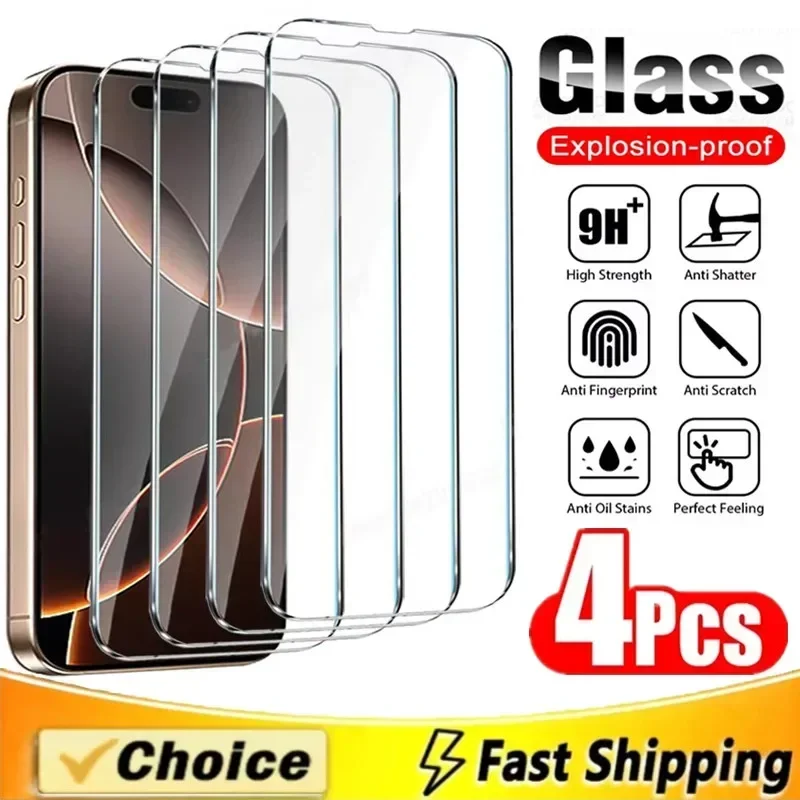 4ks temperované sklo pre iPhone 16 13 11 11 12 14 15 Pro Max Mini Screen Protector pre iPhone 16 14 15 7 8 plus x xr xs max SE sklo
