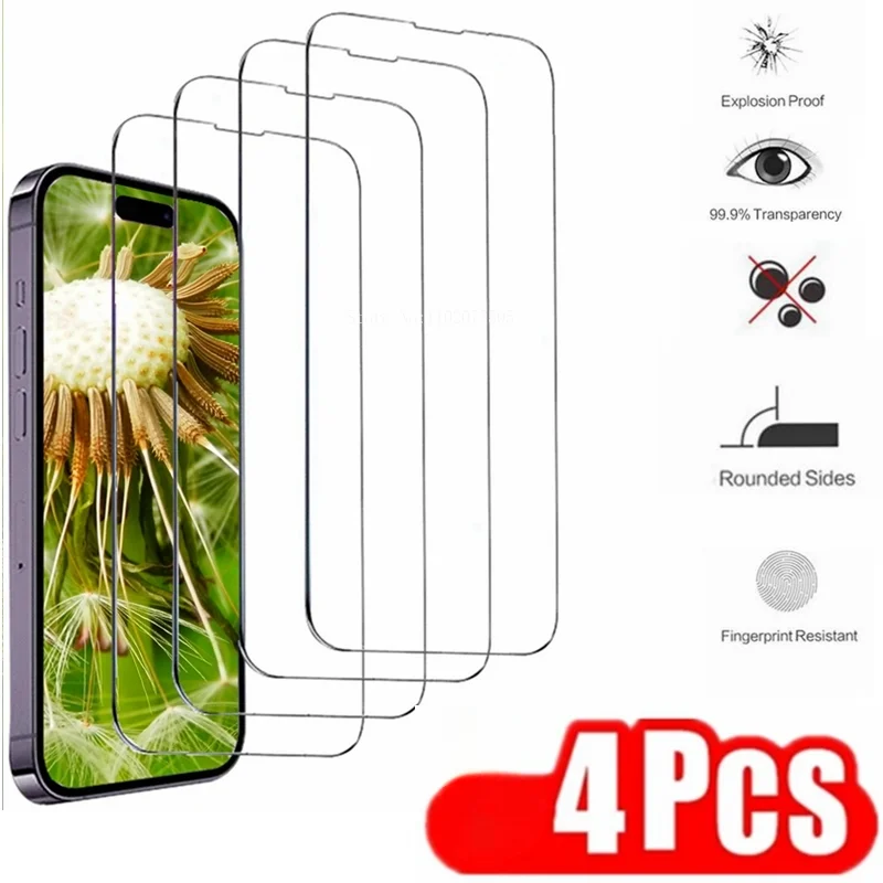 4ks temperované sklo pre iPhone SE XR XS 11 12 13 14 15 Pro Max 12 13 Protect mini obrazovky pre iPhone 6 7 8 14 15 Plus sklo