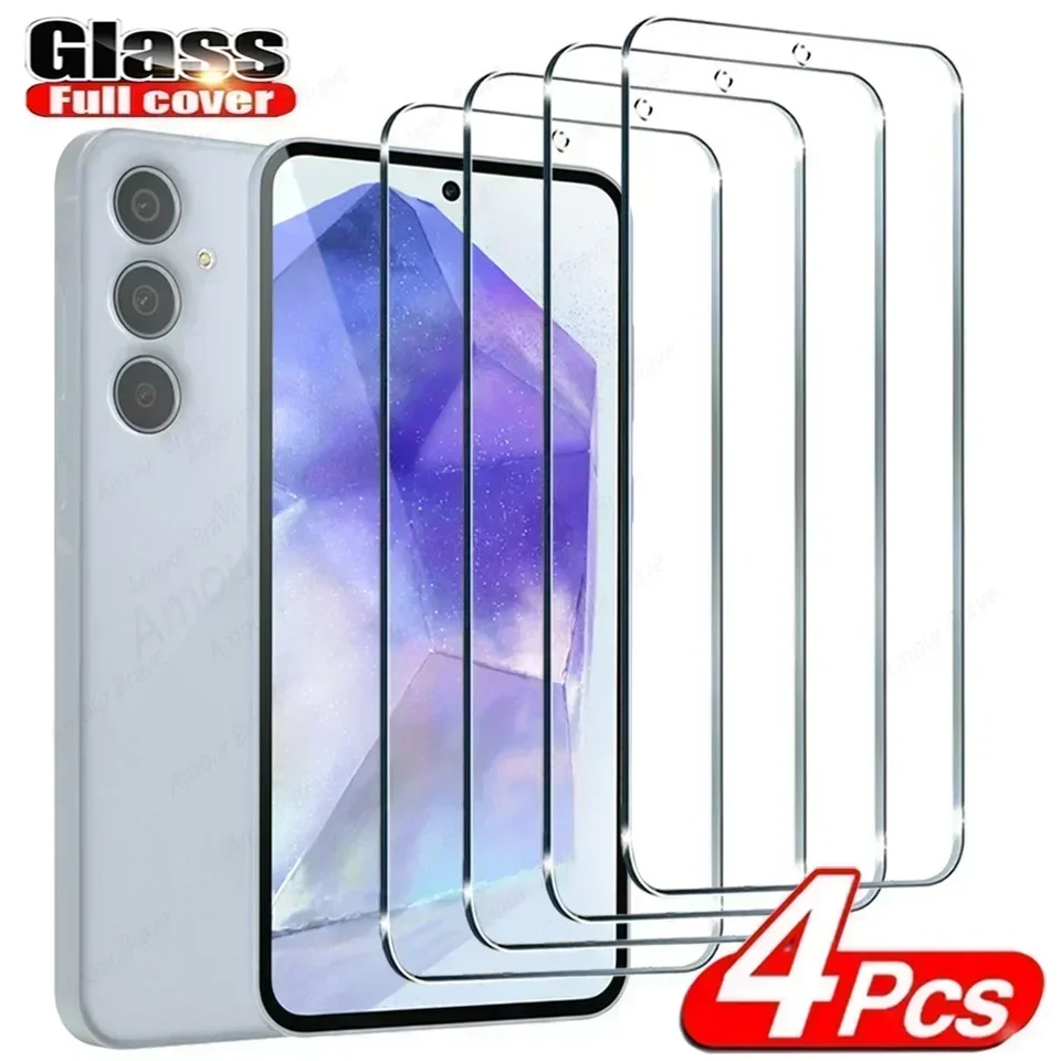 4ks temperované sklo pre Samsung Galaxy A55 A54 A53 A52 5G A34 A15 A51 A71 A34 A14 A24 A33 A70 A73 A12 A12 A13 A13 A32
