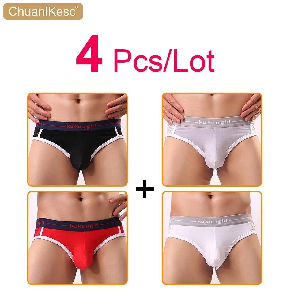 4ks/veľa mužov Sexy spodná bielizeň vyzdvihnutá veľkými U-bagový
