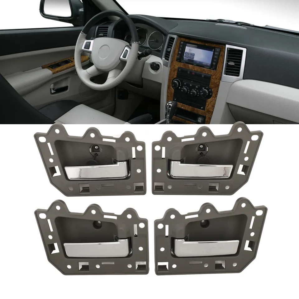 4ks vo vnútri kľučiek dverí 1JV471J3AA predné zadné rukoväte interiérových dverí pre Jeep Grand Cherokee 2005 2006 2007 2008 2011 2011