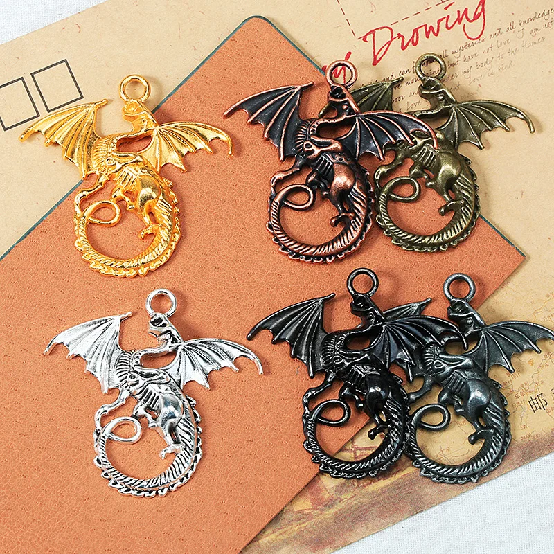 4ks zliatiny Wyvern Charms Wings Dragon Shape Pendant For Making DIY šperky náhrdelník ručne vyrábané príslušenstvo Kľúčenky