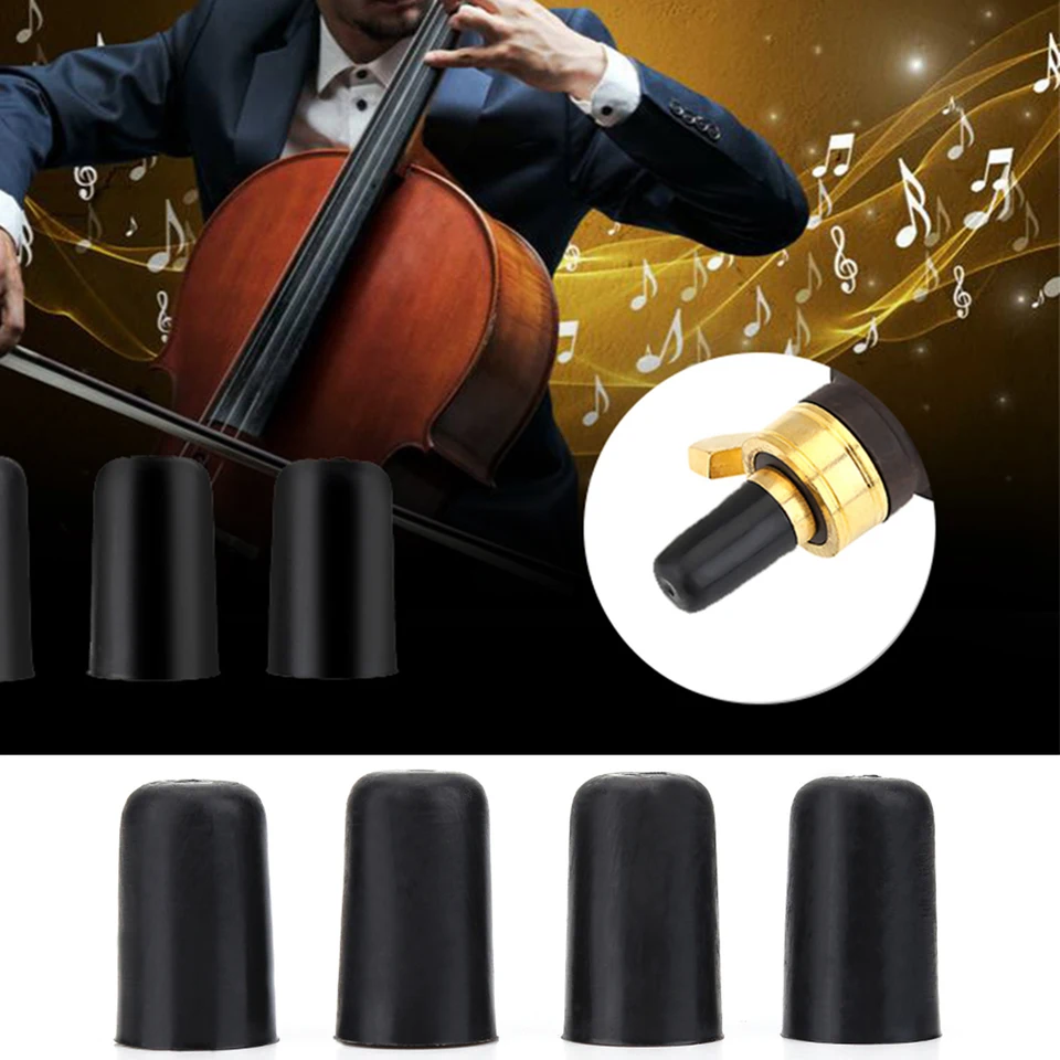 4ks čierny gumový hrot pre chránič prístroja na koncert Cello Endpin