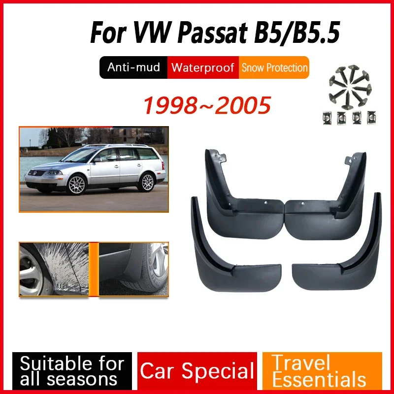 4ksové bahenné gardy pre Volkswagen VW Passat B5 B5,5 1998 ~ 2005 Normopreeze Flaps Splash Wheel Mudguards Mudflaps Automatické príslušenstvo