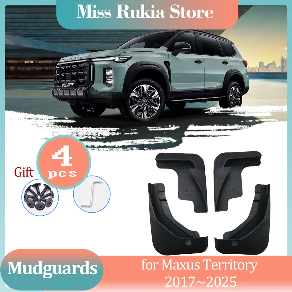4ksové klapky na bahno pre LDV Maxus Territory 2017 ~ 2025 Mudguards Splash Guard Wheel Part Časť predného zadného blatníka Fender Cover Cover Adsessories