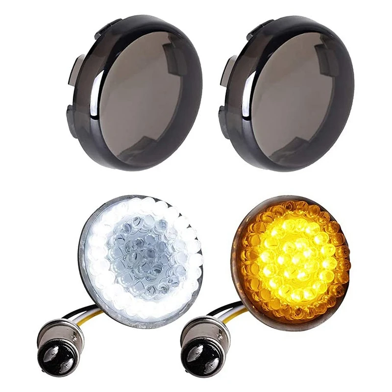 4ksové údené predné zákruty Signály LED svetlá panela Motocykel 1157 vložky pre Dyna Road Street Glide