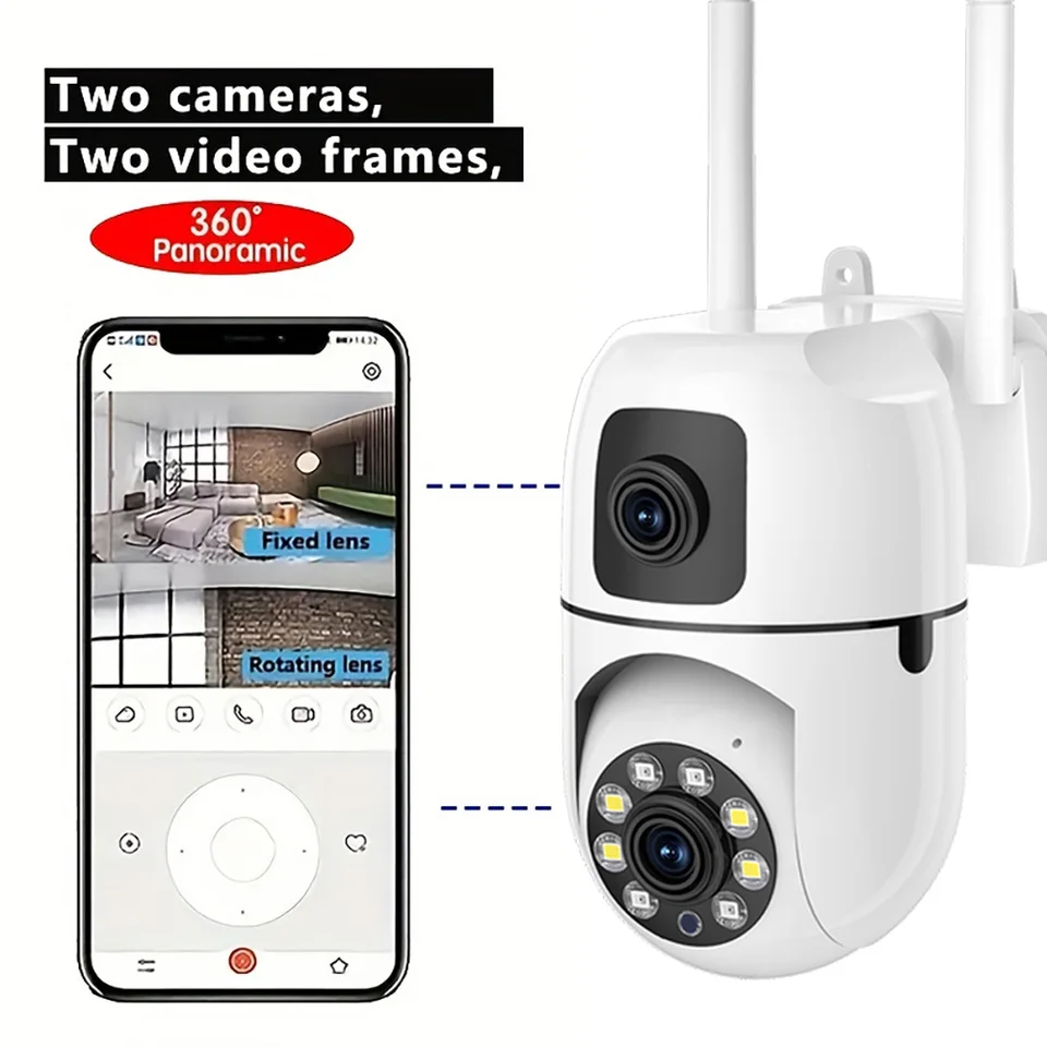 4MP WiFi bezdrôtové bezpečnostné kamery Monitorovanie farebných nočných videní Outdoorové fotoaparáty Smart Home 4x Zoom CCTV Dozorné kamery