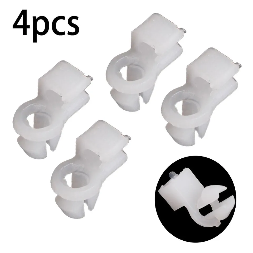 4PC Dverné dvere vozidla Dvere Dvery Zamknutie Prúžková klipka Spona biela dvera Zamknutá tyč Clamp Clam Pern Plastový upevňovač pre otvor 5-7 mm časť