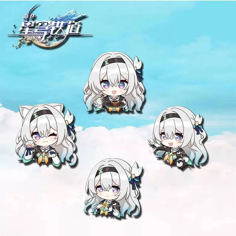 4PC Honkai: Star Rail Firefly brošňa módna karikatúra cosplay brošne pre tašku odevy Accessorie Pins Anime Anime