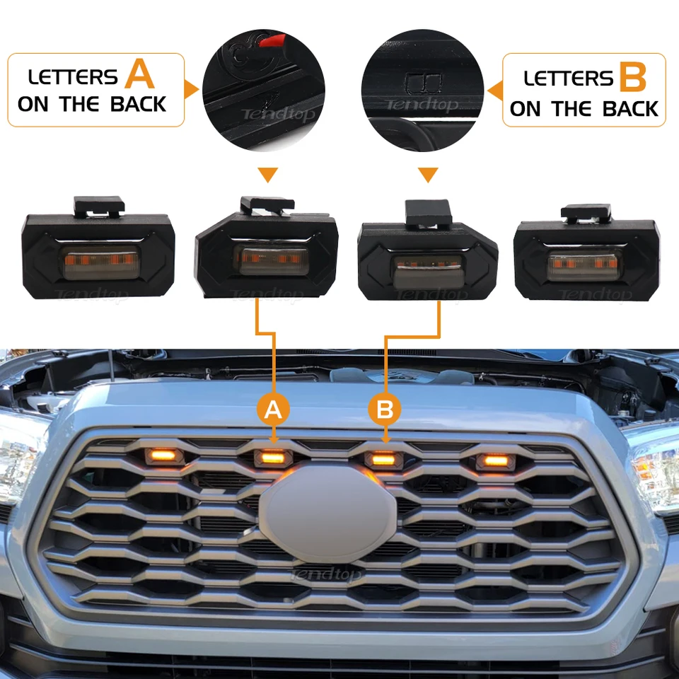 4PC LED Raptor Light Front Grill Light za rok 2020 2021 Toyota Raptor Tacoma Trd Off Road Sport External Fender Grill Lamp