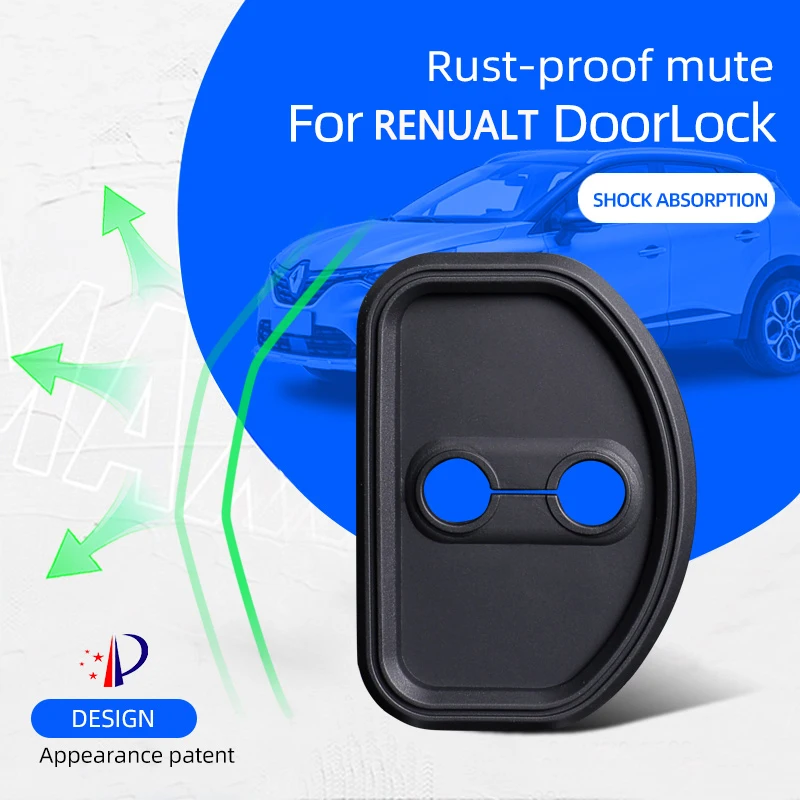 4PC Silikónový kryt zámku dverí, pre Renault Duster Captur Latitude Talisman Fluence Scenic Captur Megane Rs, tichý šok absorbujúci