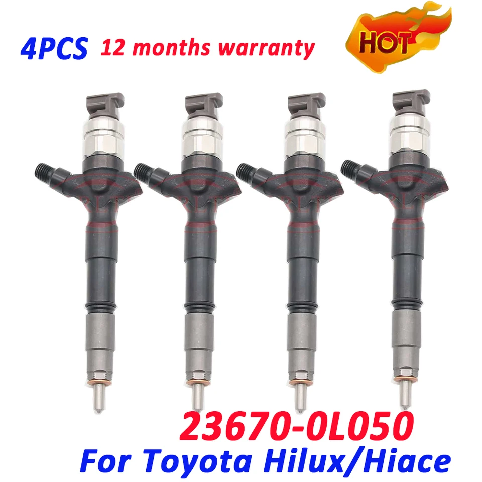 4pcs 095000-8290 Injektor spoločnej železnice 23670-0L050 Diesel Auto nový postrekovač 23670-30370 pre Toyota Hilux 1KD/2KD motor